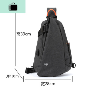 斜挎包男潮牌胸包新款街头跨包包休闲多功能小背包时尚单肩男士包NEW LAKE 黑色 黑色