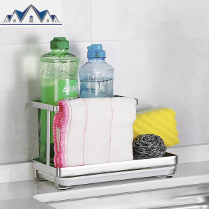 304不锈钢厨房海绵清洁抹布架水沥水收纳架水池台面收纳置物架 三维工匠 默认颜色