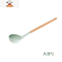 硅胶铲护锅铲不粘锅专用家用可高温厨房炒菜铲子汤勺厨具套装 敬平 硅胶汤勺-北欧绿