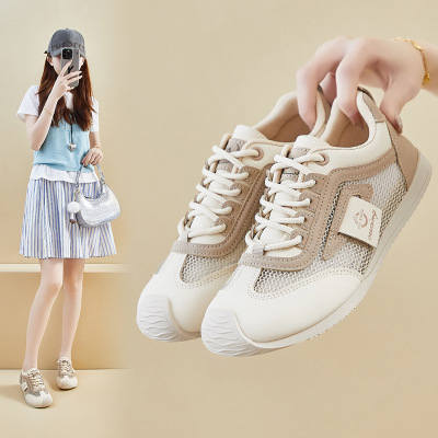 ins潮韩版新款阿甘鞋女2025夏季网面透气休闲增高