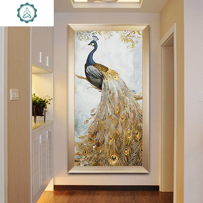 封后(FENGHOU)5d钻石画满钻玄关竖版卧室欧式点钻十字绣孔雀客厅2018新满钻版-5D魔方圆钻110x210厘