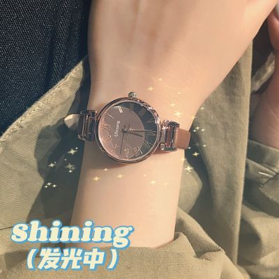 铭侣石英表男女韩版简约手表初中生女学生气质百搭小巧复古风休闲时尚防水石英表