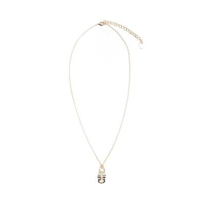 Salvatore Ferragamo女士黄铜玻璃项链时尚百搭优雅颈链黄铜玻璃