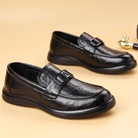 休闲皮鞋男士2025新款潮流时尚正装商务皮鞋英伦风软底一脚蹬男鞋