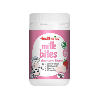 效期至27年1月 Healtheries 贺寿利 干吃高钙奶片咀嚼片 草莓味牛奶片 50片 1瓶 幼儿童零食补钙 澳洲
