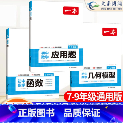 [3本套装]几何模型+函数+应用题 八年级/初中二年级 [正版]2024版一本计算题满分训练七年级八九年级中考初中数学计