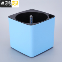 三维工匠正方形树脂白色创意多肉水仙懒人自动吸水塑料大花盆绿萝吊兰 天蓝色特大号无需棉线 大花盆容器