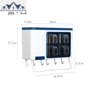 多功能调料盒套装免打孔调味料收纳盒糖盐调味罐厨房壁挂式置物架 三维工匠