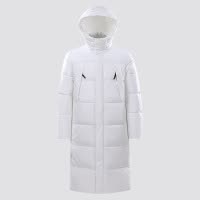 户外男装冬季新款白鸭绒羽绒服男女同款过膝加厚保暖纯色连帽外套