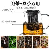 家柏饰(CORATED)耐热玻璃花功夫茶具套装透明日式不锈钢过滤家用电热煮茶壶