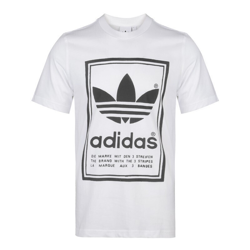 adidas阿迪达斯 三叶草大logo男装 休闲时尚短袖t恤cz1761 d