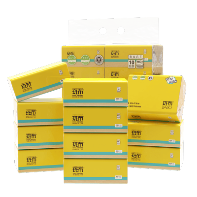 斑布(Babo)抽纸10包 BASE系列软抽100抽*10包(DTMR100E10)纸巾餐巾纸本色卫生纸
