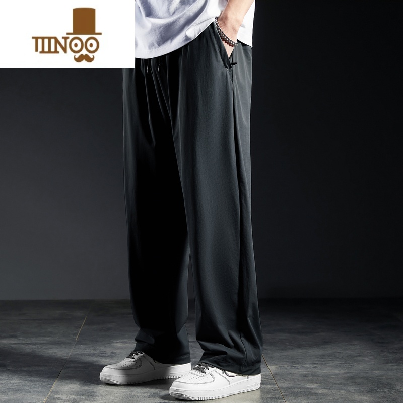 YANXU卫裤男夏季运动裤薄款冰丝裤宽松速干凉感弹力加肥加大码休闲长裤