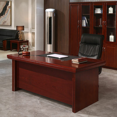 全简经理桌主管办公桌总裁老板桌油漆实木贴皮大班台含侧柜小吊柜
