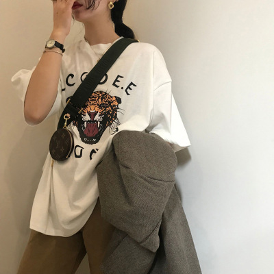 夏季新款韩版女装短袖T恤女学生情侣圆领宽松衣服女上衣