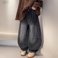 儿童装男童冬季一体加绒裤子新款中大童秋冬款加厚男孩牛仔裤_1