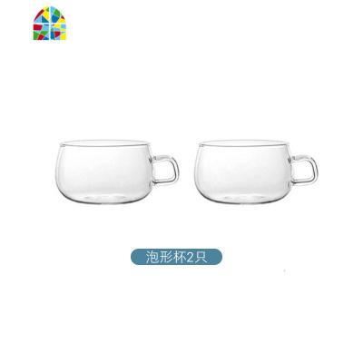 耐热高温玻璃水壶凉水壶家用大容量果汁壶防爆过滤盖冷水壶套装 FENGHOU 泡形杯2只