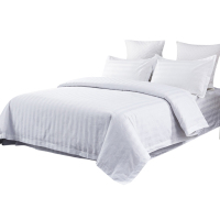 甘柔美床上用品缎条三件套(床单、被套、枕套)套