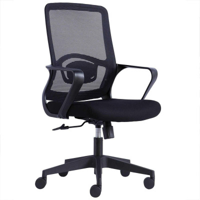 创世人 黑色办公椅可逍遥 电脑椅 会议椅 职员椅 会客椅 升降透气旋转椅 G1 640*640*1060mm 1把