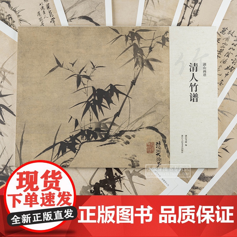 清人竹谱 湖山画谱 八大山人石涛郑板桥等墨竹图可装饰鉴赏临摹画册历代名家册页传统中国画水墨画竹子画法绘画入门技法教程作品