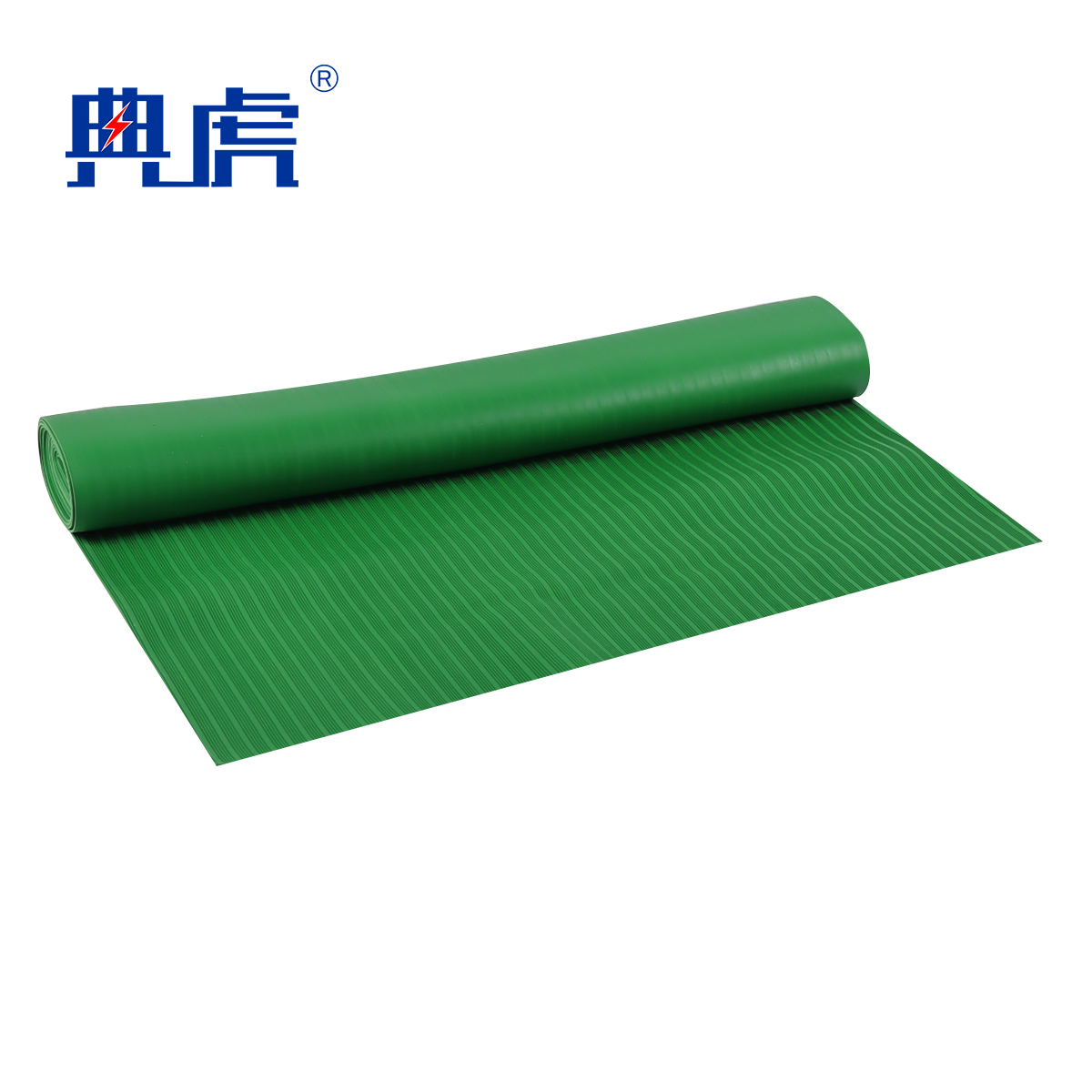 典虎 绝缘胶皮 绿色条纹5mm*1.2m*5m 卷
