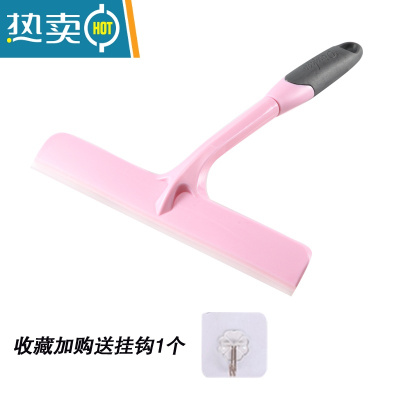 敬平浴室擦玻璃器家用硅胶刮水器刮刀清洁工具卫生间清洗窗户擦窗器 加厚款粉色(单个装)收藏加购送挂钩