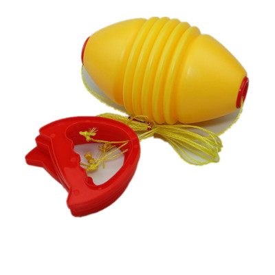 穿梭手拉球幼儿园儿童亲子户外运动玩具感统训练器材拉拉球螺纹黄色