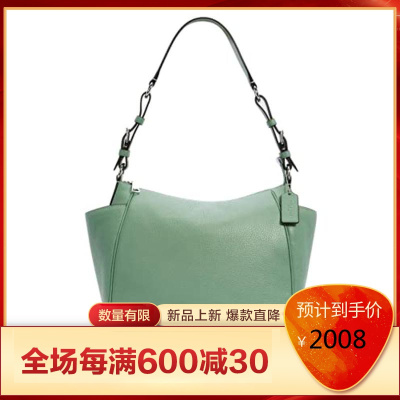 COACH蔻驰2021新款Pebble时尚百搭小清新休闲风单肩包女欧美时尚优雅气质手提包B0951F9LSV默认