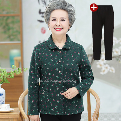 迪鲁奥(DILUAO)授权店铺中老年人女装春秋妈妈老人秋装袖上衣服60-80岁奶奶装