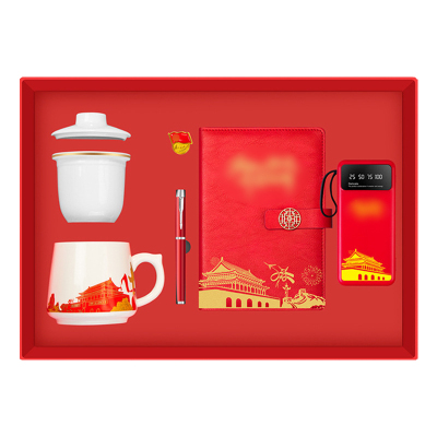 优彩嘉 政治生日纪念套装 本子+办公杯+支架充电宝+笔+徽章 ZZTZ-15 套