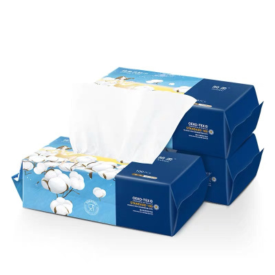 简柔一次性洗脸巾抽取式擦脸巾棉柔巾洁面巾美容巾家用女平纹300片/3包白色