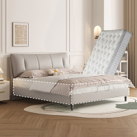 喜临门 尼亚pro+白骑士plus 真皮艺大双人床主次卧室现代简约尼亚pro[床架] +白骑士plus床垫