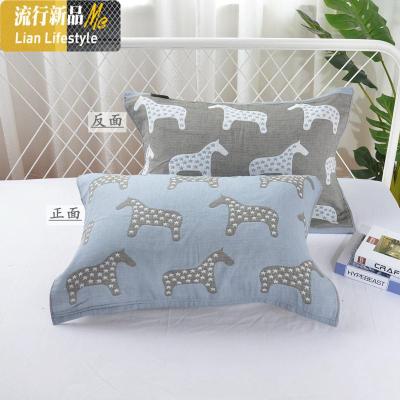 棉枕巾一对装棉纱布加大加厚枕头巾单人学生成人欧式情侣枕巾三维工匠