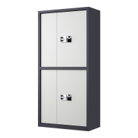 利特莱依指纹电子保密柜钢制密码文件柜档案柜矮柜保密资料柜办公柜通双节灰白色:国保指纹锁