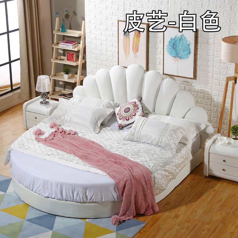 2米酒店宾馆主题双人床榻榻米皮床现代简约软床情趣大床贝壳圆床