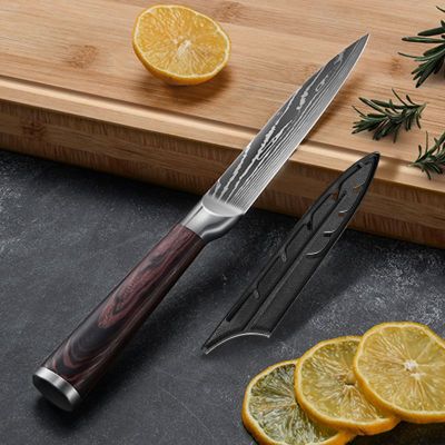 大马士革纹锋利水果刀瓜果刀家用超快锋利辅食刀具套装8177