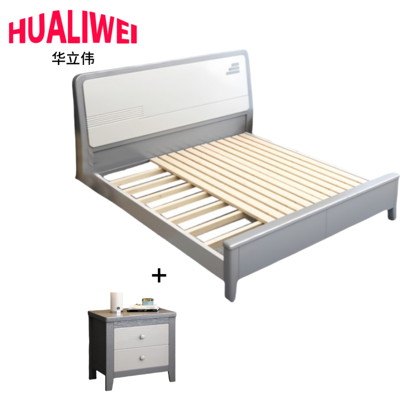 华立伟床150cm+48cm床头柜套