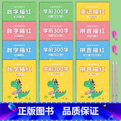 [幼小衔接全套12本]送2铅2握 [正版]拼音练字帖幼小衔接每日一练幼儿园字帖幼儿声母韵母拼读描红本点阵练字初学者中班学