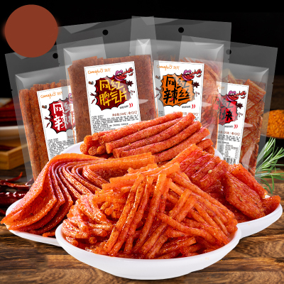 刻凡(Cafine)网红辣条大礼包麻辣片组合125g*4包-办公休闲小零食儿时辣味小吃