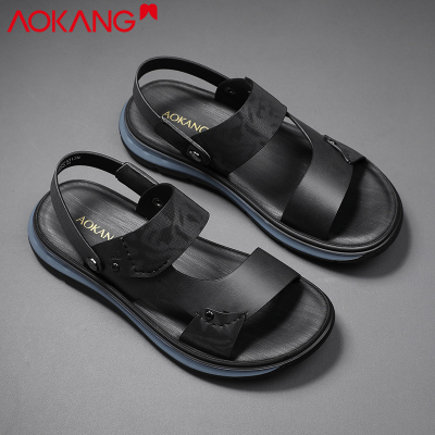 奥康(Aokang)凉鞋男夏季厚底外穿青年韩版男士沙滩鞋透气两用凉拖鞋