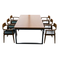 臻远ZY5041731 会议桌椅洽谈桌长条桌椅实木办公桌椅 1.8米1桌6椅