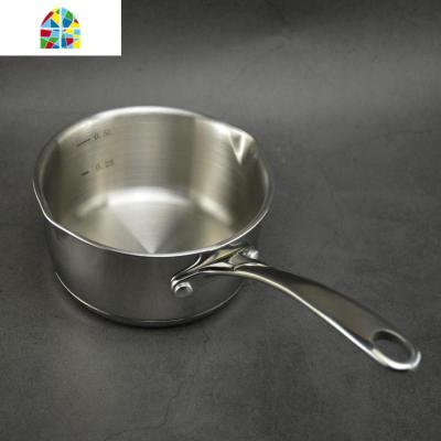 12cm小奶锅 304不锈钢婴儿辅食锅宝宝米糊烘焙酱汁不粘锅导流厚底 FENGHOU 直径12cm容量500毫升