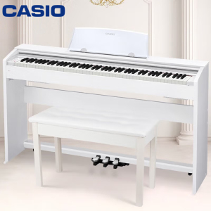 卡西欧(CASIO)电钢琴 88键重锤数码钢琴 家居立式 PX770白色 套装专业家庭教学