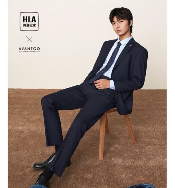 海澜之家(HLA)西服套装商务经典系列西装套装藏青 M 175/92A(48A)