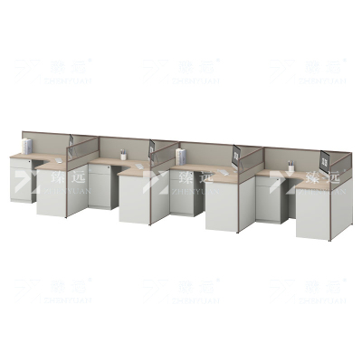 臻远 ZYGW-052屏风工作卡位职员桌办公桌 F型四人位