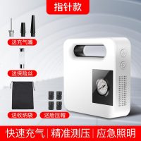 [补贴10%]车载充气泵汽车小轿车小型便携式轮胎多功能加气电动打气筒汽车用 白色指针款[可用十年]送气嘴+胎压帽+收