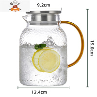 冷水壶玻璃可高温家用凉水壶大容量凉白开水杯套装锤纹壶扎泡茶厚 敬平