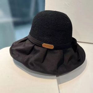 韩版拼接渔夫帽大帽檐女春夏透气户外遮阳蝴蝶结