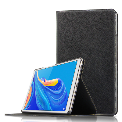 久宇华为M68.4英寸保护套VRD-W09保护壳VRD-AL09平板电脑轻薄防摔真皮皮套黑色送钢化膜-