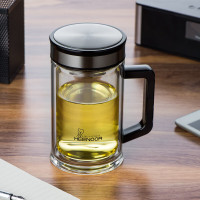 希诺XN-9005双层高硼硅玻璃 双层玻璃杯 带手柄(可定制)